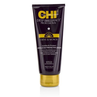 CHI - Deep Brilliance Olive & Monoi Soothe & Protect Защитный Крем для Волос и Кожи Головы  177ml/6oz
