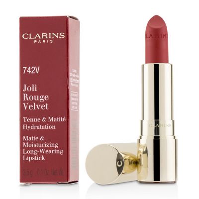 Clarins - Joli Rouge Velvet (Матовая и Увлажняющая Стойкая Губная Помада) - # 742V Joil Rouge  3.5g/0.1oz