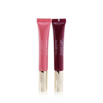 Clarins - Instant Light Lip Perfector Набор для Губ - #01 Rose Shimmer + #08 Plum Shimmer  2x 12ml/0.35oz