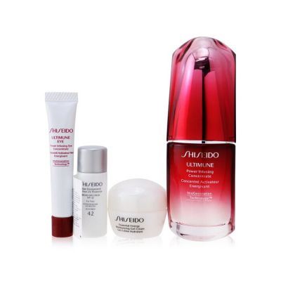 Shiseido - Ultimate Hydrating Glow Набор: Ultimune Power Infusing Концентрат 30мл + Увлажняющий Гель-Крем 10мл + Концентрат для Глаз 5мл + SPF 42 Солнцезащитный Крем 7мл  4pcs