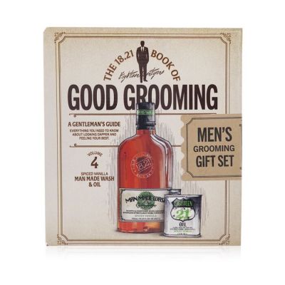 18.21 Man Made - Book of Good Grooming Volume 4 Подарочный Набор: Spiced Vanilla (Гель для Душа 532мл + Масло 60мл)  2pcs