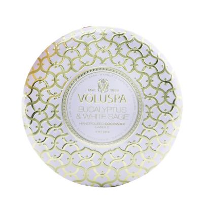 Voluspa - 3 Wick Decorative Tin Свеча - Eucalyptus & White Sage  340g/12oz
