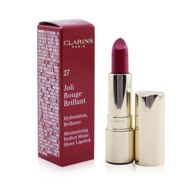 Clarins - Joli Rouge Brillant (Увлажняющая Сияющая Губная Помада) - # 27 Hot Fuchsia (Коробка Слегка Повреждена)  3.5g/0.1oz