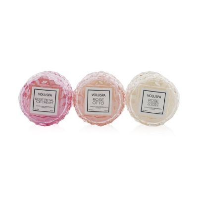 Voluspa - Macaron Candle Набор: Rose Petal Ice Cream, Rose Otto, Rose Colored Glasses  3x5.1g/1.8oz