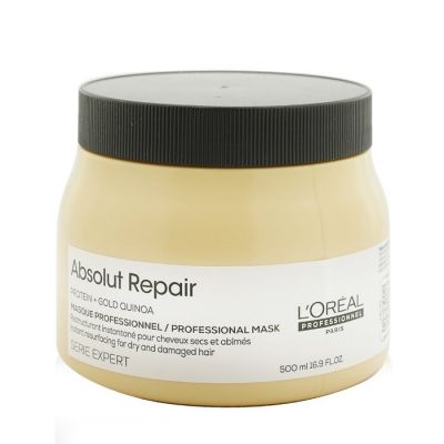 L'Oreal - Professionnel Serie Expert - Absolut Repair Gold Quinoa + Protein Instant Resurfacing Mask (For Dry and Damaged Hair)  500ml/16.9oz