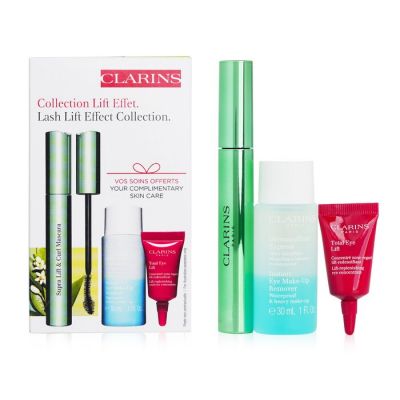 Clarins - Lash Lift Effect Collection: Supra Lift & Curl Mascara 8ml+Eye Makeup Remover 30ml+Total Eye Lift 3ml  3pcs